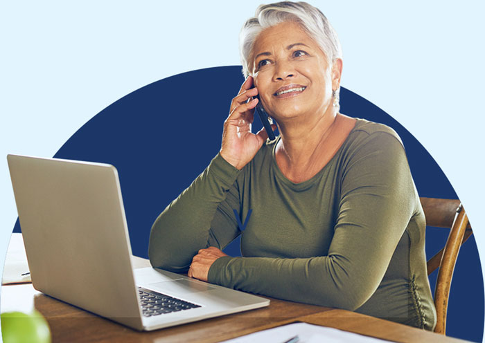Woman in Chair on Phone